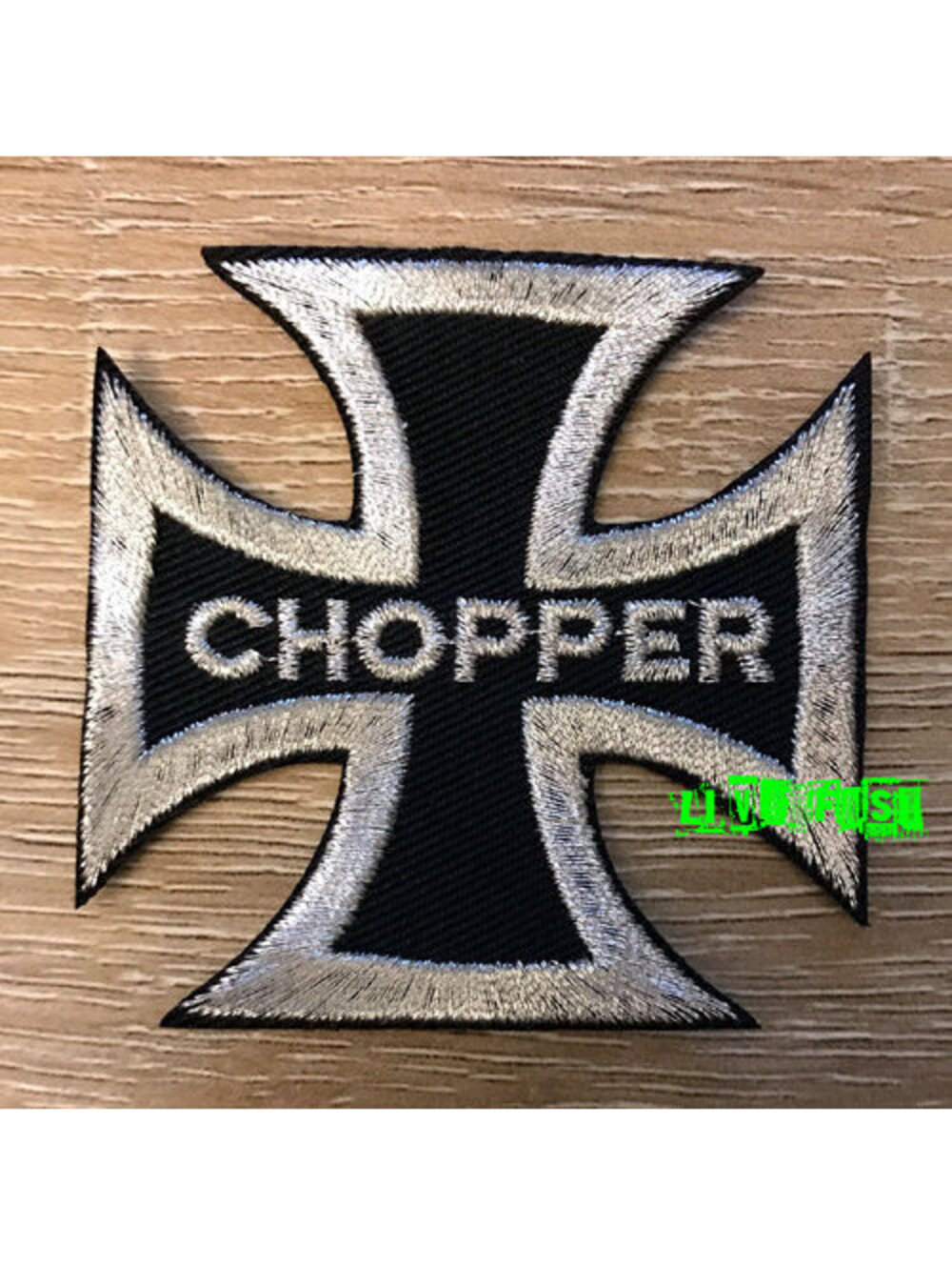 Iron Cross Chopper Patch: Vintage Biker Vest Applique (2.5" x 2.5")